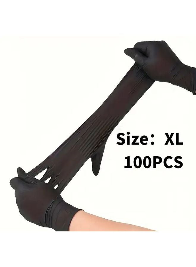 Black Nitrile Gloves XL Disposable Durable Elastic Waterproof for Home Salon Pet Car Washing - Image 1