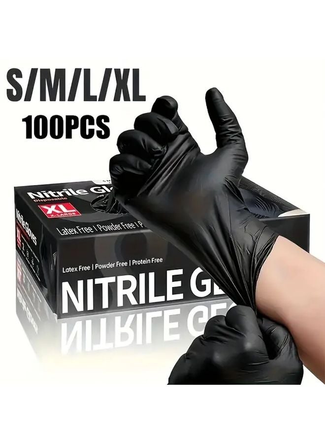 Black Nitrile Gloves XL Disposable Durable Elastic Waterproof for Home Salon Pet Car Washing - Image 2
