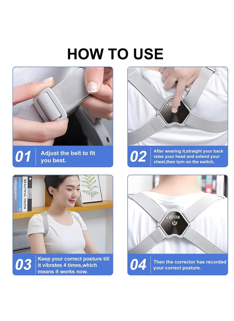 SYOSI Intelligent Inductive Posture Corrector for Men Women Kids Adjustable high elastic Back Straightener Upright Scoliosis and Hunchback Posture Corrector 26-54 Inchs  - Image 5