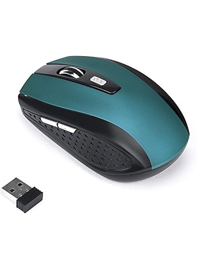 Generic 2.4GHz Wireless Gaming Mouse, Portable Office Optical Mouse, 6 ons, Max 10 Meters Operating Distance, Lightweight, Save Power, for Laptop, Computer, PC, Notebook, Desktop, Blue  - Image 1