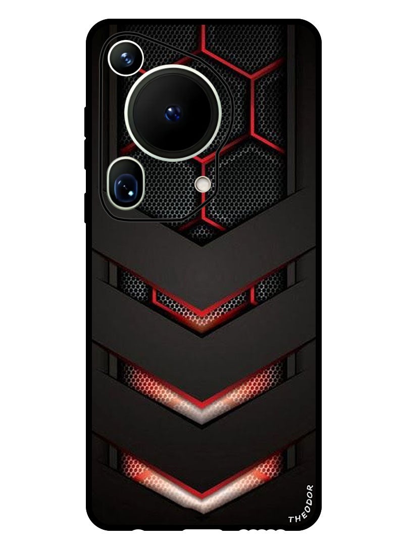 Theodor Protective Case Anti Scratch Shock Proof Bumper Cover For Huawei Pura 70 Ultra red & black - Image 1