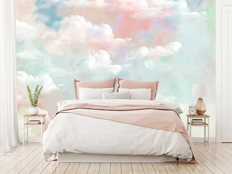 Cliouar Wall Mural  3D Wallpaper Decoration Pink Clouds 155 x 103 Not SelfAdhesive