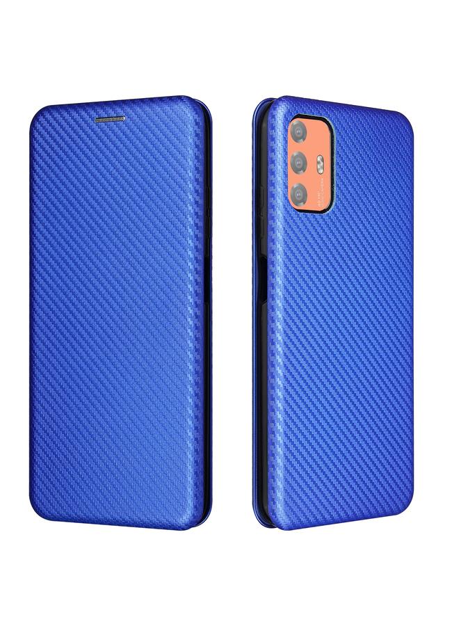 اس-توب جراب لهاتف HTC Desire 21 Pro مصنوع من ألياف الكربون مع قلاب أفقي مصنوع من مادة TPU + PC + جلد PU مع فتحة للبطاقات - Image 2