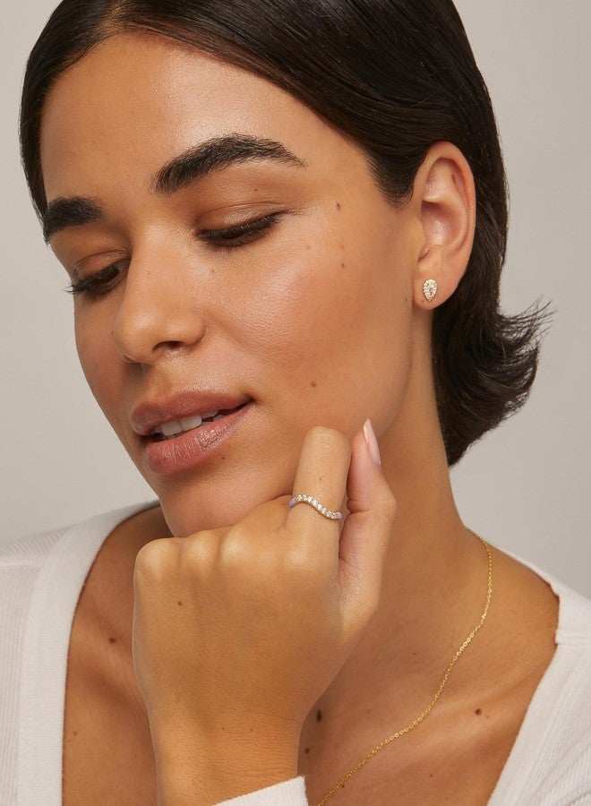 بافوا خاتم بافوي مطلي بالذهب الأصفر عيار 14 قيراطًا بتصميم متموج قابل للتكديس | خواتم من المينا الملونة والزركونيا المكعبة | خواتم مرصعة بالمينا الأرجوانية للنساء | مقاس 9 - Image 4