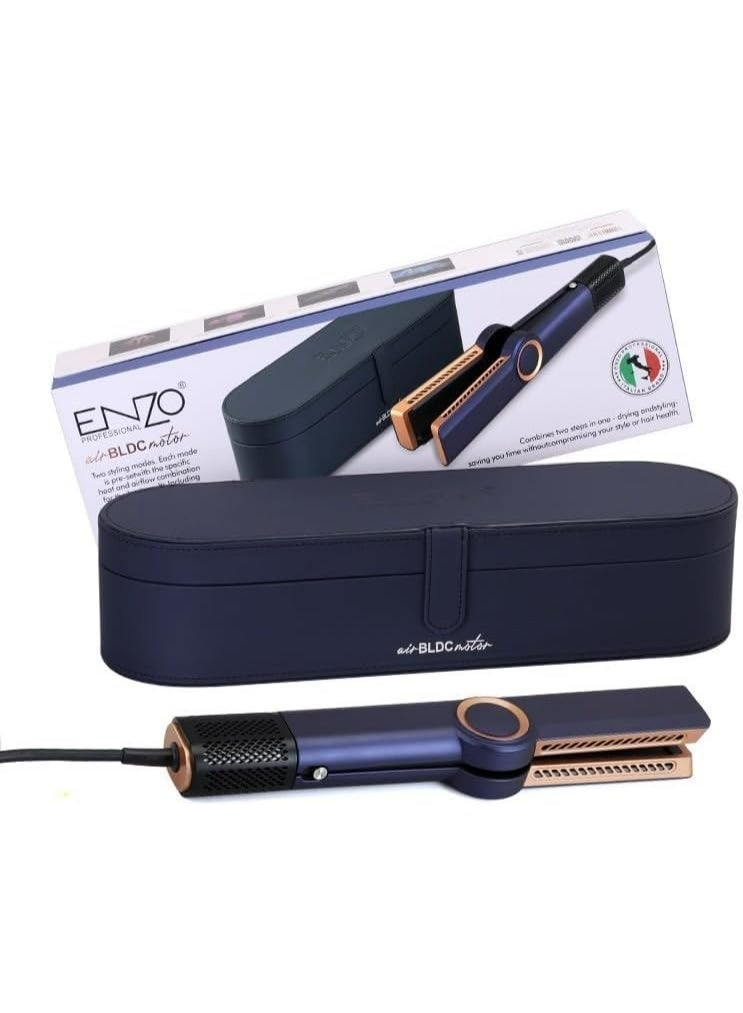 ENZO Professional مجفف الشعر السريع ENZO EN-5007 – 4 في 1 مجفف، مكثف، مفرود ومجعد بتقنية الأيونات وفرشاة سيراميك – تصفيف خالي من التجاعيد لجميع أنواع الشعر - النسخة الدولية - Image 2