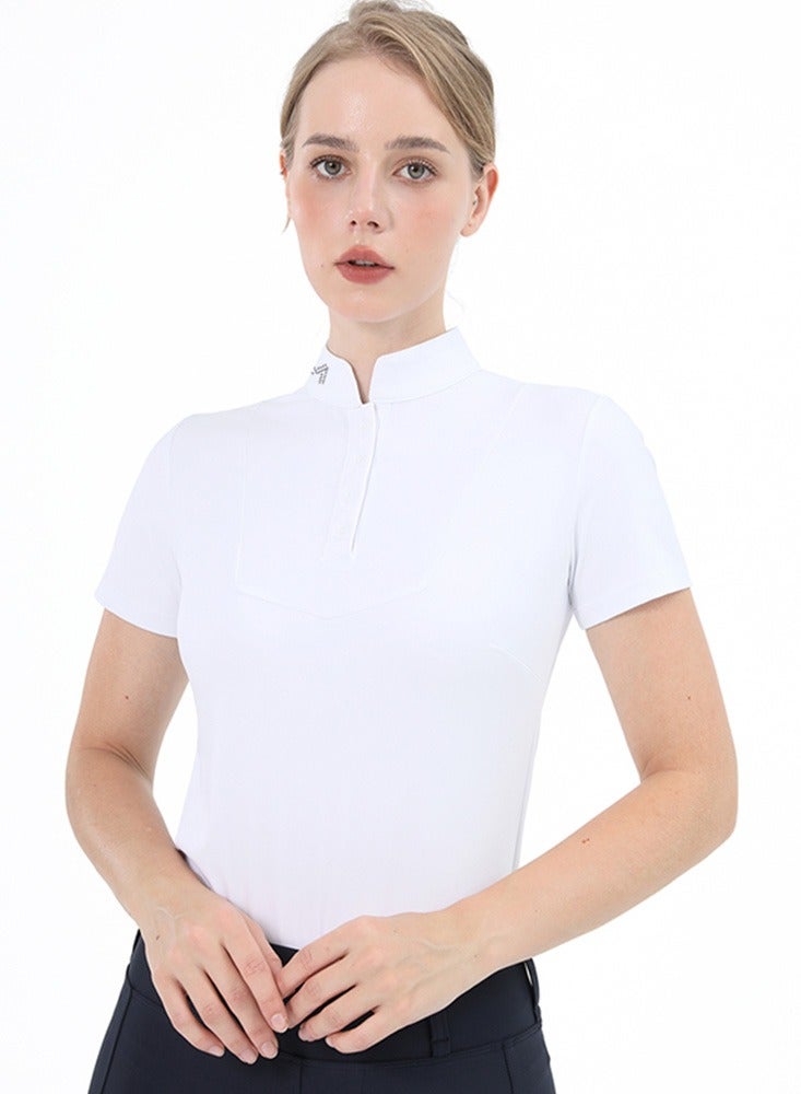 general Women Short Sleeve Equestrian T-shirts Summer Breathable Riding Horse Tops with M Pattern Equestrian Clothes - Image 3