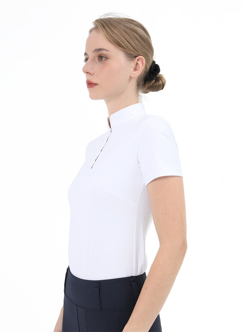 general Women Short Sleeve Equestrian T-shirts Summer Breathable Riding Horse Tops with M Pattern Equestrian Clothes - Image 4