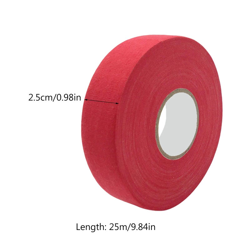 Black 25mm x 25m Hockey Stick Grip Tape Anti Slip Ice Cloth Wrapping Roll - Image 4