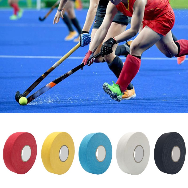 Black 25mm x 25m Hockey Stick Grip Tape Anti Slip Ice Cloth Wrapping Roll - Image 5