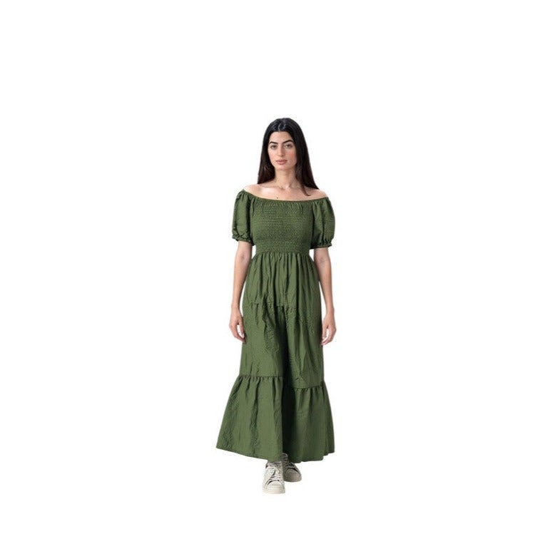 بيزيك وير كلاب فستان طويل بسيط بتصميم طبقات من Basic wear club - Image 2