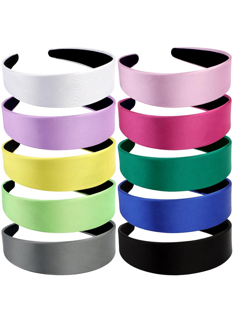 Velscrun VELSCRUN White Black Pink Red Headbands for Women Girls 16 Inch Satin Wide Fashion Headband Head Bands for Womens Hair Bands Cosplay Halloween Costumes Hair Accessories Gifts for Mothers Sisters 