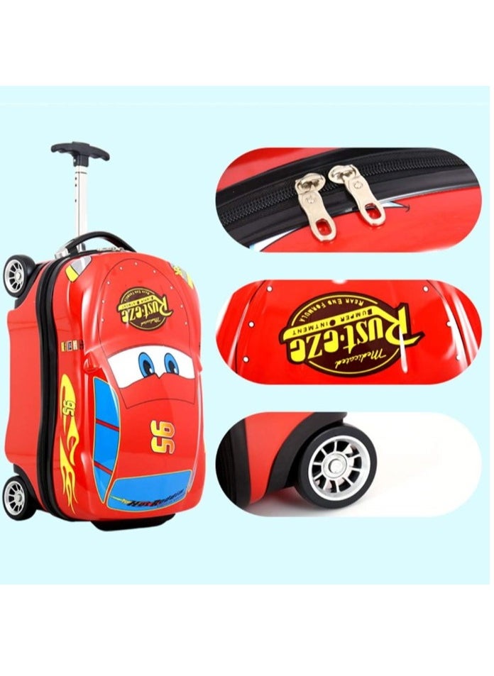 LIMOS - Kids Luggage Trolley in Car Design Model - Perfect for Travel and Play Red Color - Image 1