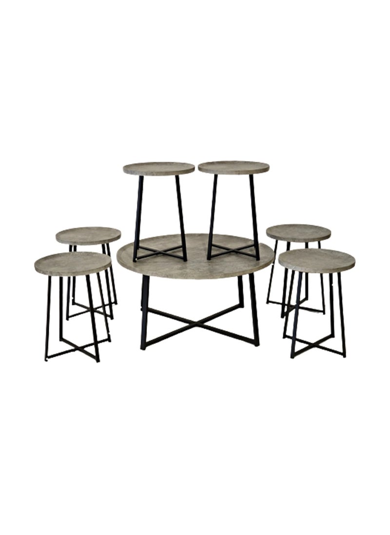 Living - 7-Pcs Round Shape Coffee Table Set - Image 1