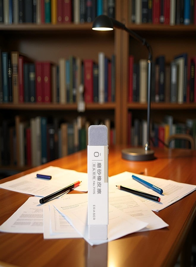 DPWOUM Gray Sand and Matte Eraser,Double Head Eraser,Used to Clear Office Ink Pen Students Ballpoint Pen Fountain Pen Gel Pen Frosted School Office Correction Supplies,Pen-Style Erasers Erasers - Image 3
