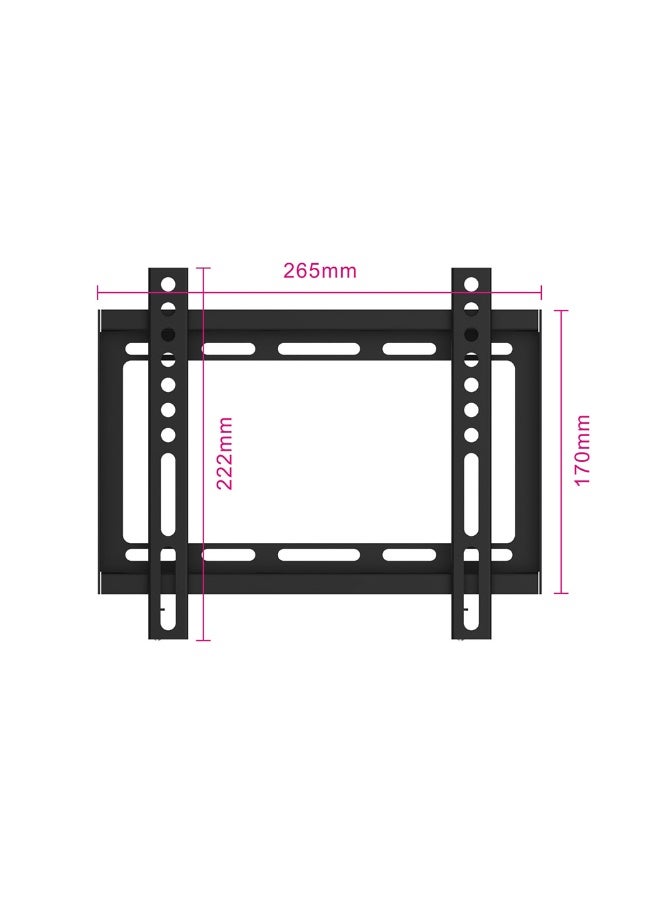 BEETEC TF-B2 Fixed TV Wall Mount for Most 17-43 Inch Flat Panel TVs up to 25 kg/55 lbs and VESA 75x75, 100x100 & 200x200, Ultra Slim 19.5mm Profile, Black - Image 2