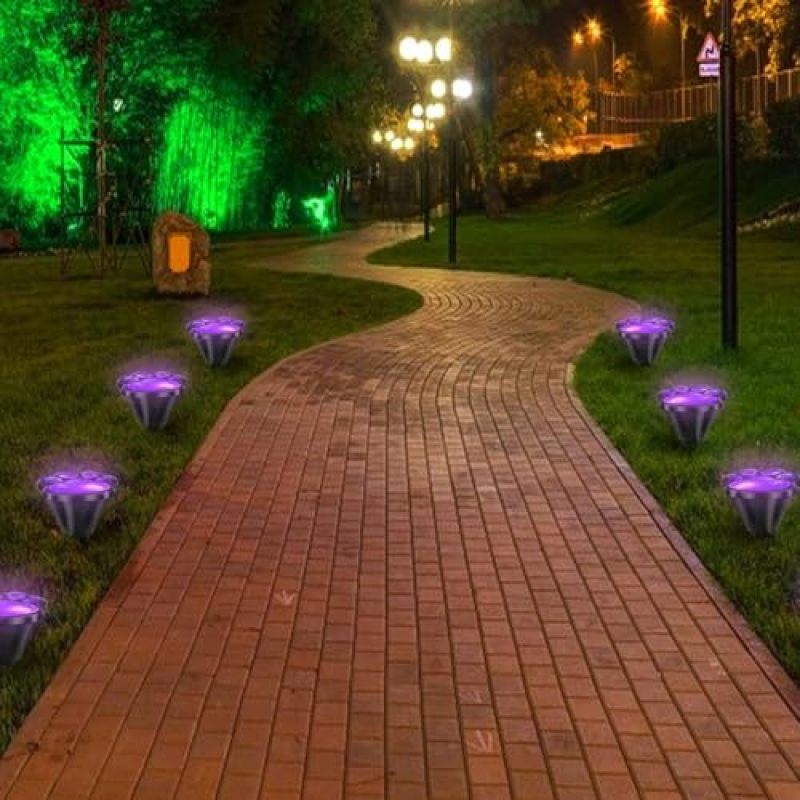Solar Paw Print Lights Set Of 4 Multicolor ABS Plastic Solar Powered Outdoor Lights - Playful Design For Pet Lovers Garden Decor Pathway Lawns - Image 4