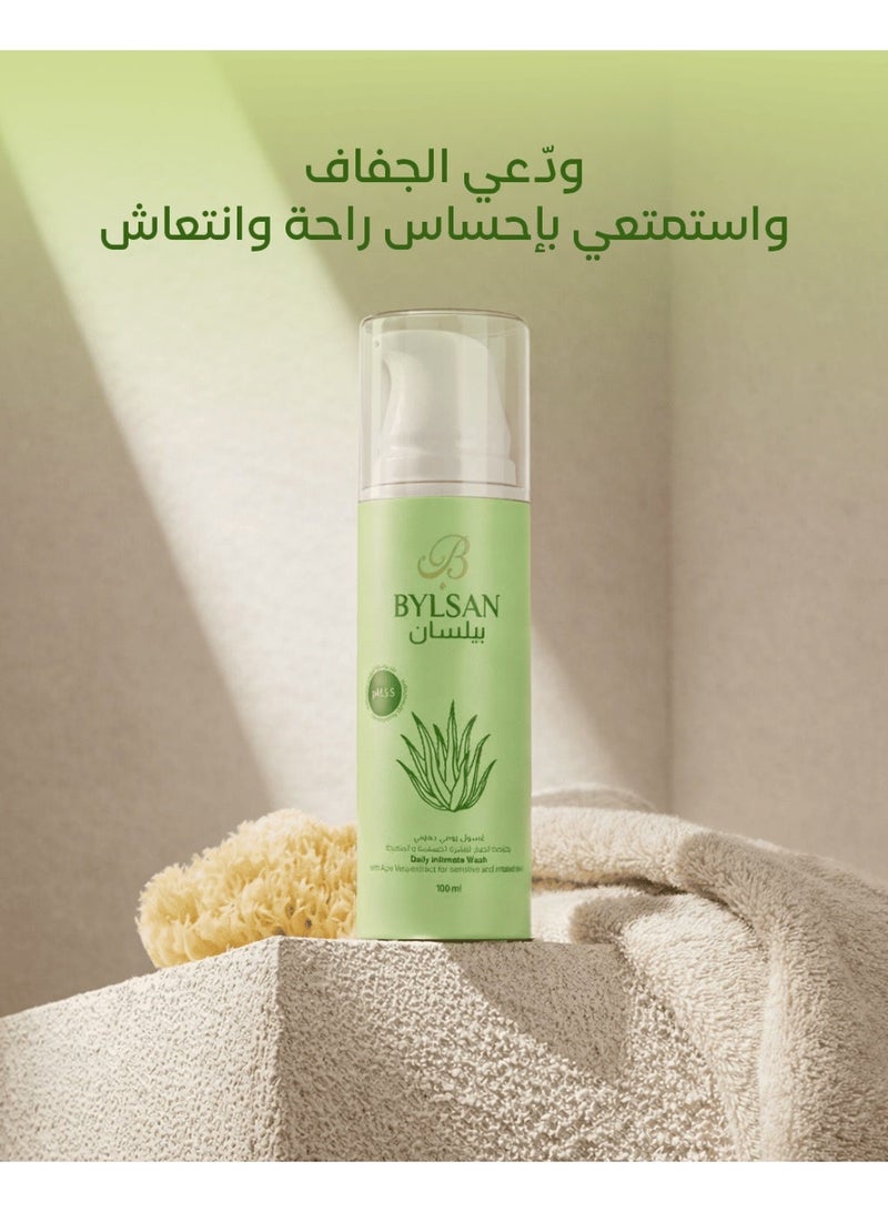 BYLSAN Feminine Intimate Care Bundle | Daily Aloe Vera Intimate Wash 100 ml + Myrrh & Lavender Intimate Wash 30 ml | pH Balanced & Soap-Free - Image 4