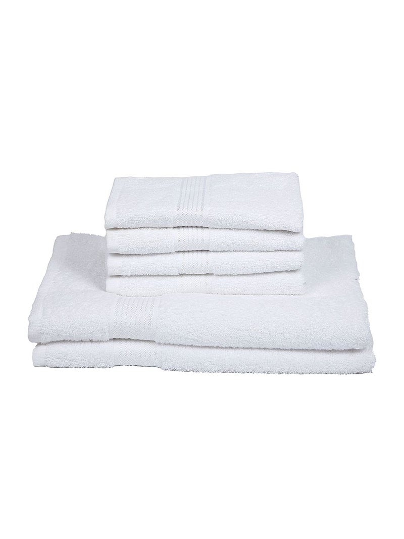 KOPA by Bianca [6pc Quick Dry 100% Cotton Soft Terry Towel -2pc Bath, 4pc Hand (d'ross) - Super Absorbent, Lightweight, Odour Free - for Men, Women, Kids Solid-White - Image 3