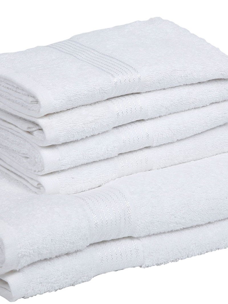 KOPA by Bianca [6pc Quick Dry 100% Cotton Soft Terry Towel -2pc Bath, 4pc Hand (d'ross) - Super Absorbent, Lightweight, Odour Free - for Men, Women, Kids Solid-White - Image 5