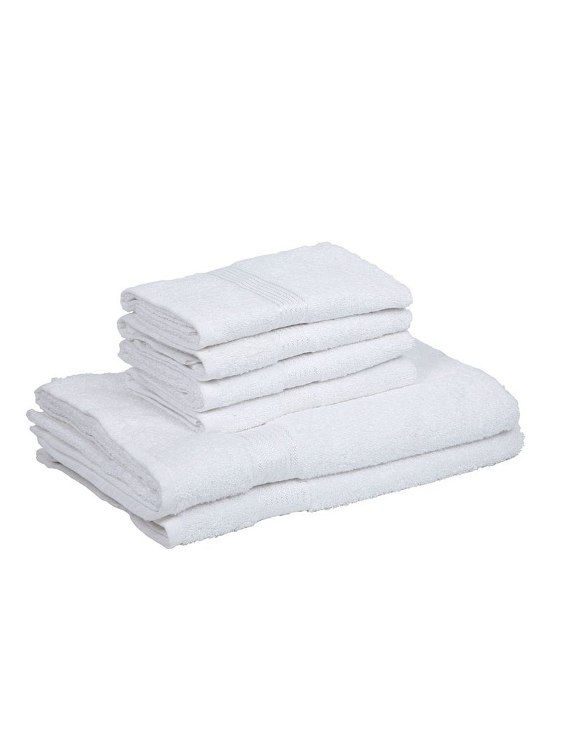 KOPA by Bianca [6pc Quick Dry 100% Cotton Soft Terry Towel -2pc Bath, 4pc Hand (d'ross) - Super Absorbent, Lightweight, Odour Free - for Men, Women, Kids Solid-White - Image 4