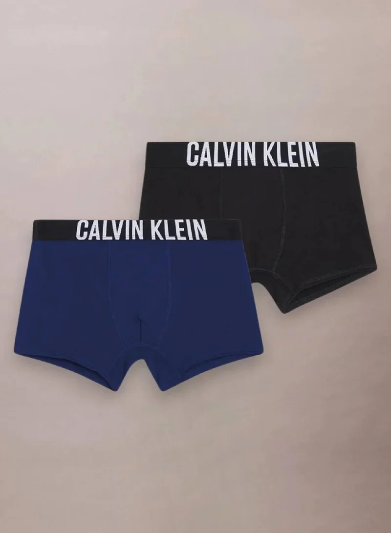 Calvin Klein Jeans Boldblue/Pvhblack 2 Pack Boys Trunks - Intense Power for Men | Best Price UAE