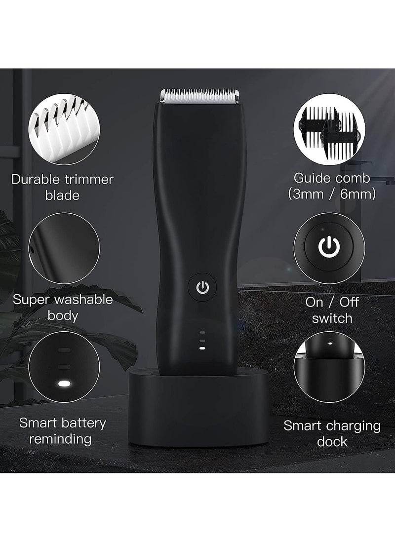 VUCATIN Electric Body Hair Trimmer Waterproof Wet Dry Cordless Body Groomer Ball Back Shavers Fast Charging Replaceable Ceramic Blade Body Groomer Kit for Full Body Grooming  - Image 3