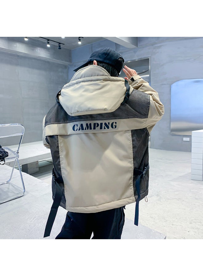 Boys' Winter Workwear Hooded Cotton Jacket  New Children's Winter Clothing For Older Kids Padded Thickened Cotton Coat