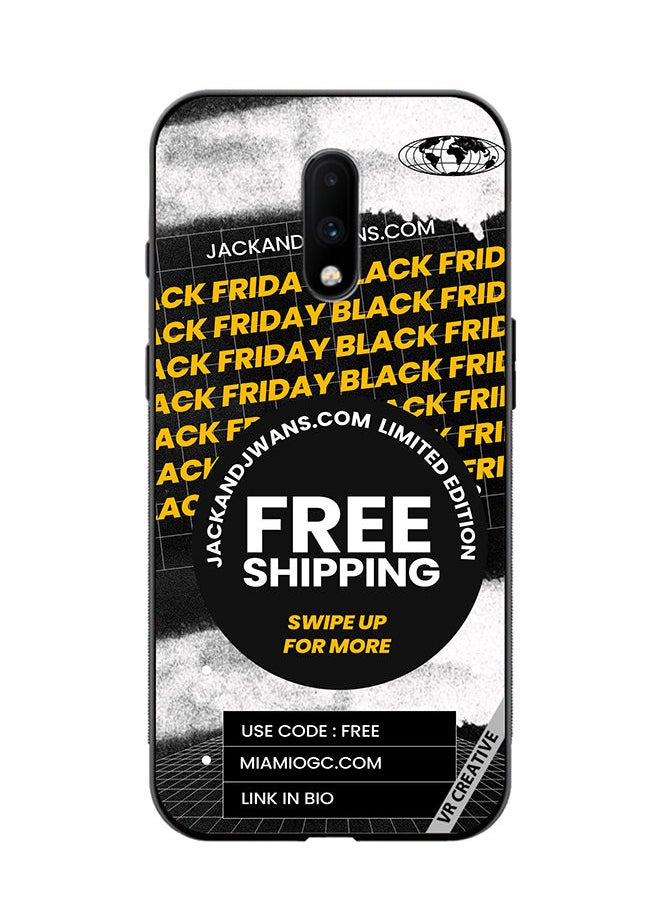 VR CREATIVE - Protective Case Cover For OnePlus 7 Black Friday Design Multicolour - Image 1