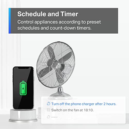 tapo TP-Link Tapo قابس ذكي صغير متوافق مع Apple HomeKit، تصميم مدمج، 15A/1800W كحد أقصى، إعداد سهل للغاية، يعمل مع Siri وAlexa وGoogle Home، معتمد من UL، 2.4G واي فاي فقط، أبيض، Tapo P125 (عبوة 4) - Image 5