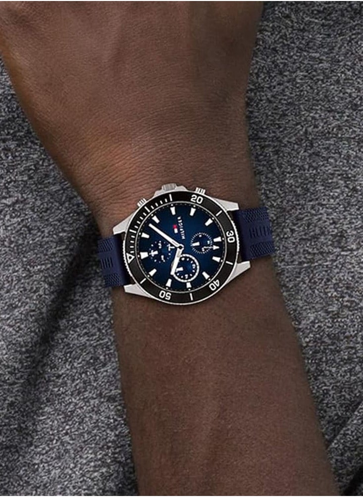 Tommy Hilfiger Plus Men's Analogue Quartz Watch with  Silicone Strap-1791920 46MM  - Image 4