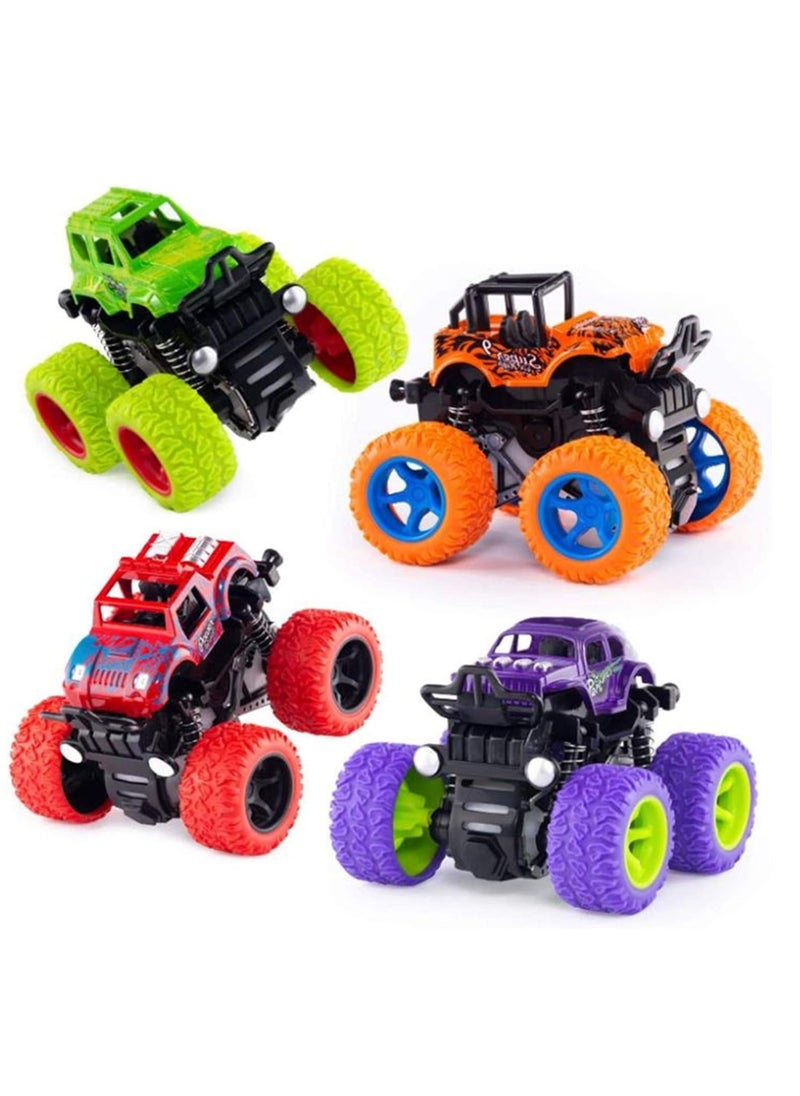 JOGAMS 4Pcs Monster Truck Toys for Boys and Girls Inertia Car Educational Toy Cars Friction Powered Push and Go Toy Cars Birthday Party Supplies for Toddlers Kids  - Image 1
