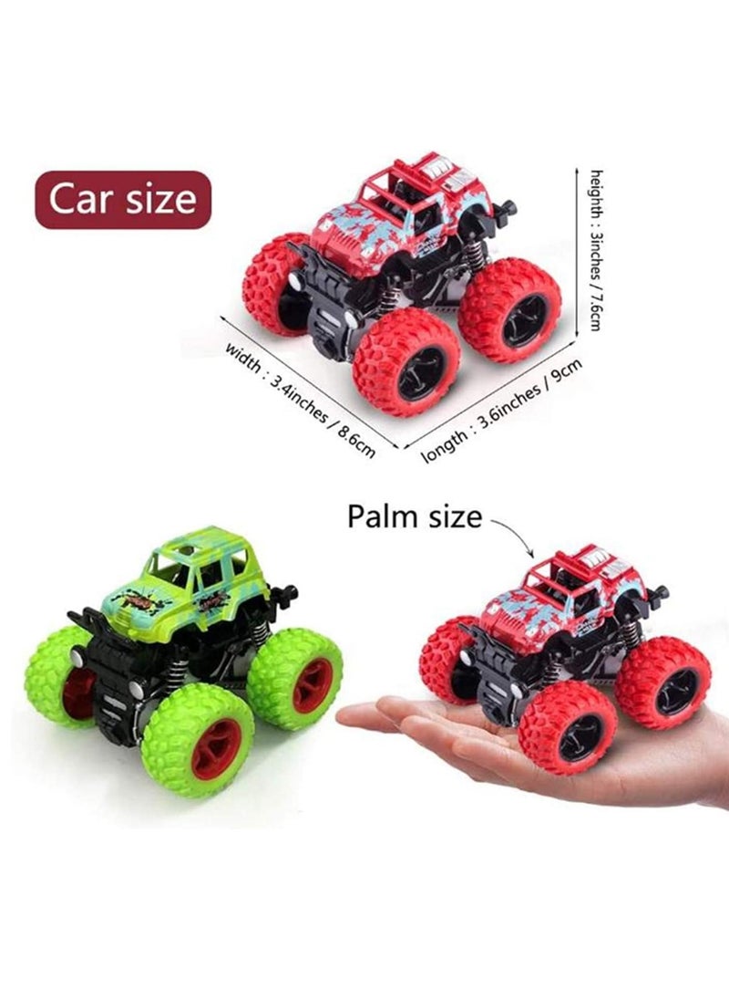 JOGAMS 4Pcs Monster Truck Toys for Boys and Girls Inertia Car Educational Toy Cars Friction Powered Push and Go Toy Cars Birthday Party Supplies for Toddlers Kids  - Image 3