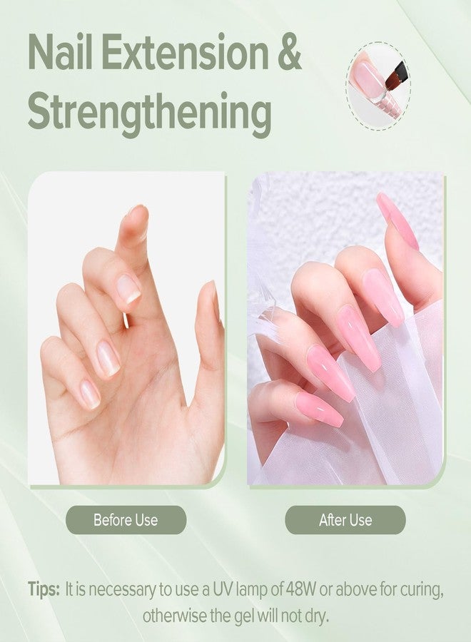 Canni جل بناء كاني للأظافر - 1 أونصة سائلة وردي فاتح هارد جل، جل تمديد وتقوية الأظافر لفن الأظافر DIY في العطلات - Image 3