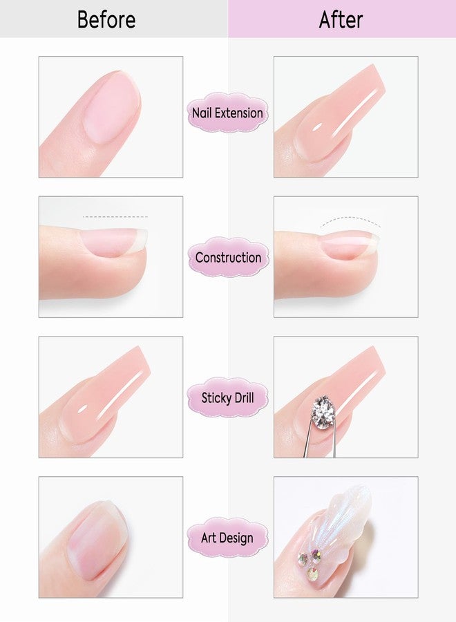 Canni جل بناء كاني للأظافر - 1 أونصة سائلة وردي فاتح هارد جل، جل تمديد وتقوية الأظافر لفن الأظافر DIY في العطلات - Image 5