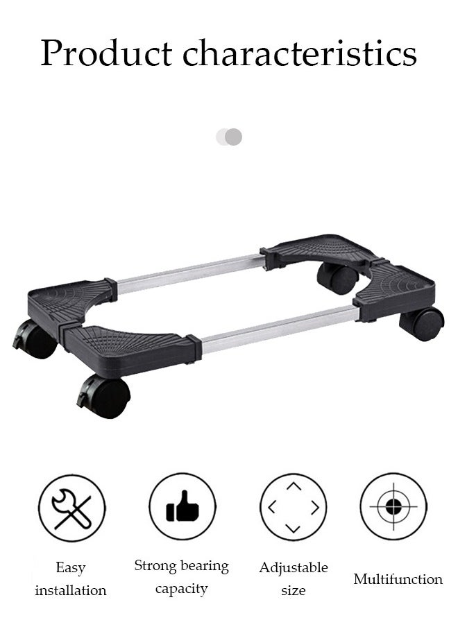 DUNISO Mobile CPU Stand, Adjustable Computer Tower Stand,Under Desk CPU Holder,Adjustable Width, With 4 Locking Caster Wheels,Fits Most PC  - Image 4