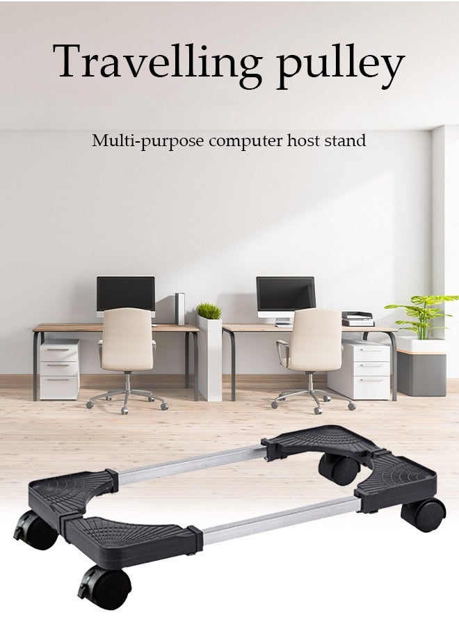 DUNISO Mobile CPU Stand, Adjustable Computer Tower Stand,Under Desk CPU Holder,Adjustable Width, With 4 Locking Caster Wheels,Fits Most PC  - Image 3