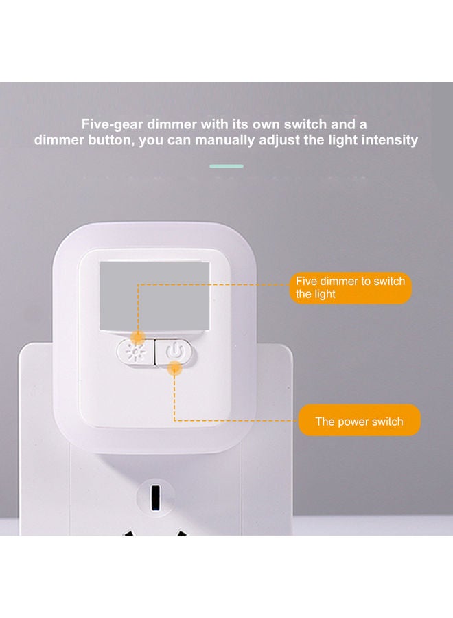 2-Piece LED Plug-in Motion Wall Night Lamp White - Image 2