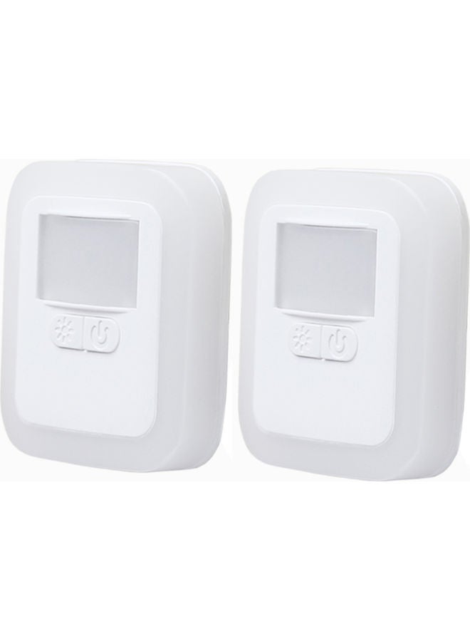 2-Piece LED Plug-in Motion Wall Night Lamp White - Image 1
