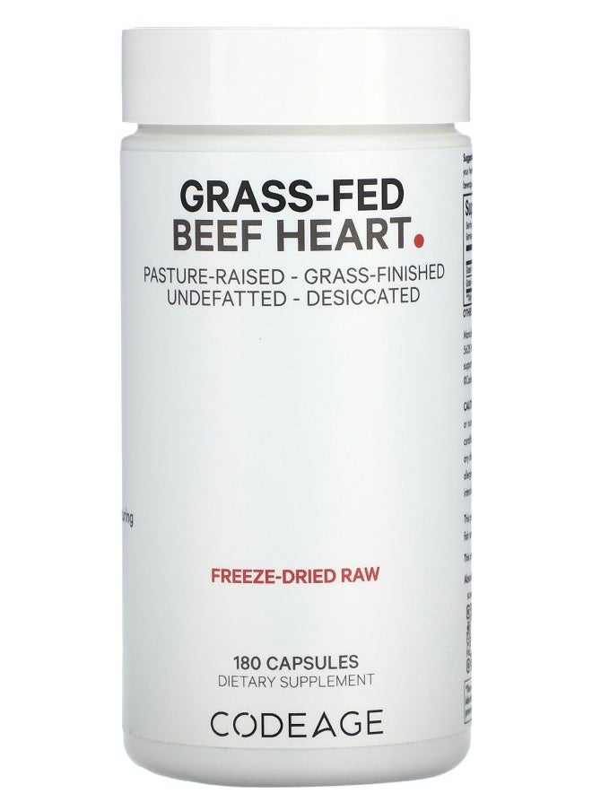 Codeage - Grass-Fed  Beef Heart Pasture Raised 180 Capsules - Image 1