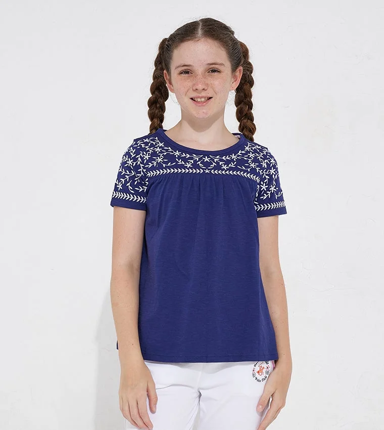 BEVERLY HILLS POLO CLUB Embroidered Round-Neck T-Shirt