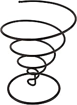Get GET 7" Diameter Black Metal Spiral Cone French Fry Holder or Appetizer Serving Basket by  Clipper Mill 4-32800  - Image 1