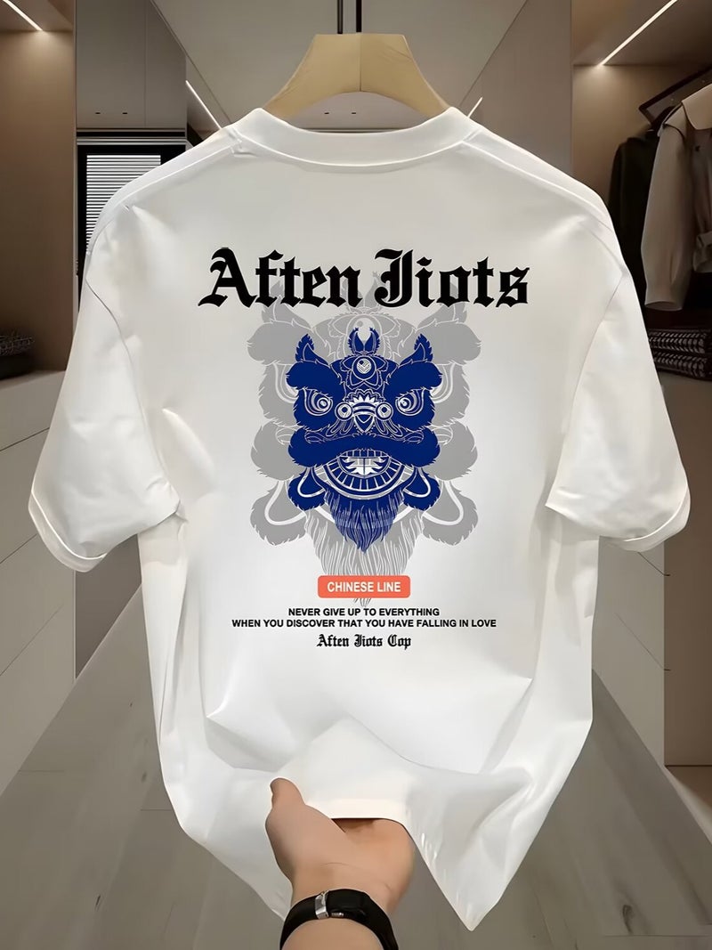 2026 Short-Sleeved T-Shirt For Men, Trendy Brand Fashion Men'S Clothing, Loose Casual Printed T-Shirt, Half-Sleeve Black - Image 2