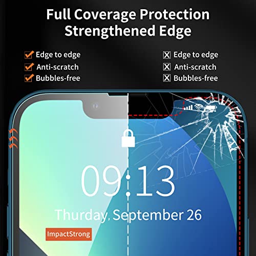 ImpactStrong Shatterproof Tempered Glass Screen Protector for iPhone 13 Pro Max [Easy Installation Frame] [Bubble Free] [9H Hardness] [Full Coverage] Case Friendly, 6.7 Inch - (3-Pack) - Image 4