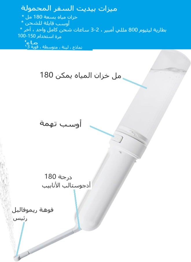 Alinfu Portable Bidet for Travel, USB Rechargeable Electric Travel Bidet Sprayer, Waterproof High Pressure Handheld Bidet for Women Men Baby Personal Hygiene Cleaning - Image 3