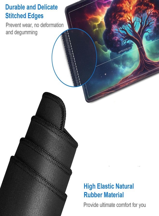 JVGFYNKL for MTG Playmat with Zones, 24 x 14 in Smooth Surface Card Game Playmat, for TCG Playmat with Storage Bag and 6 Dice, Cosmic Tree of Life 2 for MTG Mat Mouse Pad - Image 4