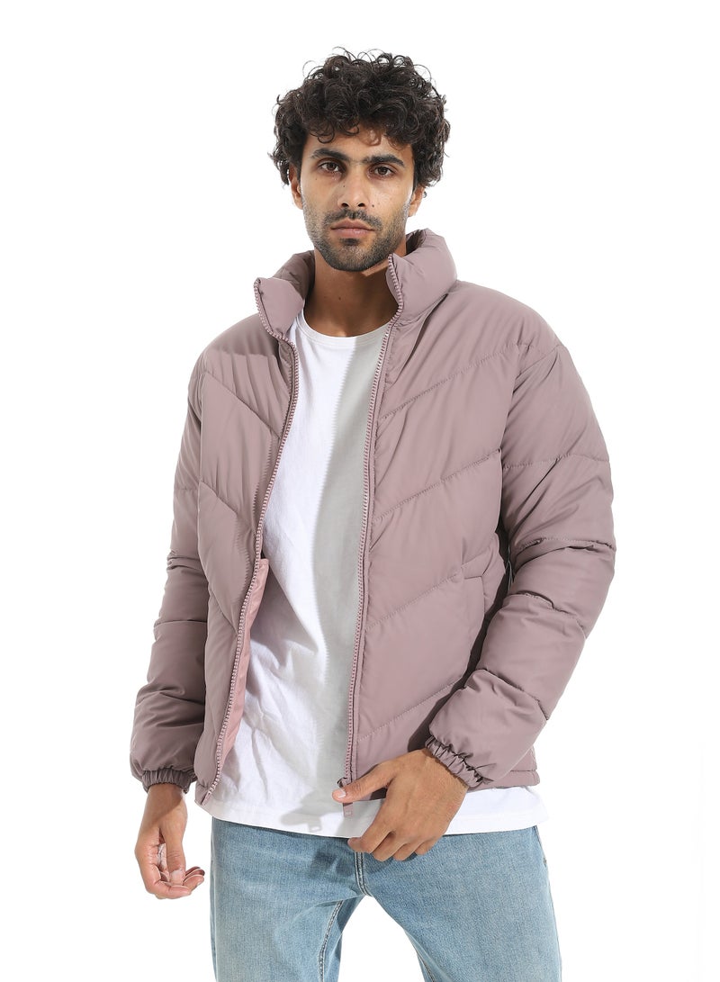 Pavone Men's Winter Puffer Jacket - Purple - Image 1