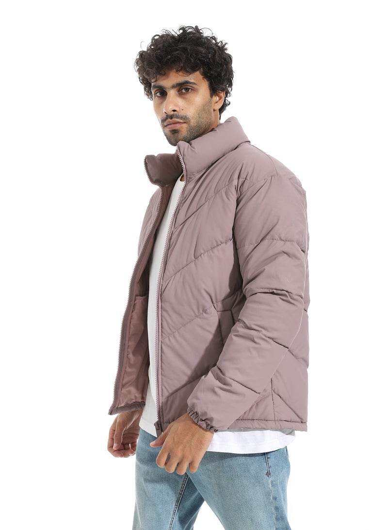 Pavone Men's Winter Puffer Jacket - Purple - Image 3