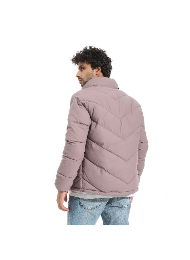 Pavone Men's Winter Puffer Jacket - Purple - Image 4