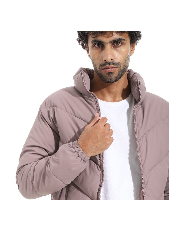 Pavone Men's Winter Puffer Jacket - Purple - Image 5