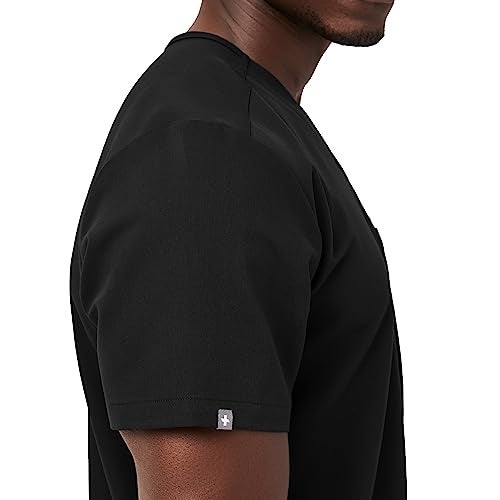 FIGS Leon Three-Pocket Scrub Top for Men - Black, 2XL - Image 2
